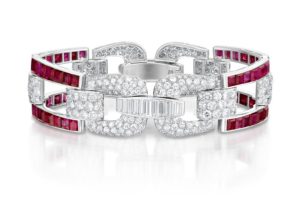 ArtDeco Ruby Diamond Bracelet Stephen Silver