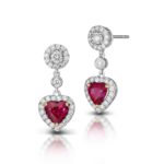 Ruby Diamond Earrings diamond heart StephenSilver