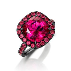 Stephen Silver Rubellite Tourmaline Red Spinel Ring